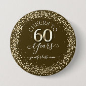 60e verjaardag Gold Glitter Button (Voorkant)