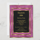 60e verjaardag Gold Paarse uitnodiging (Voorkant)