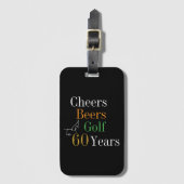 60e verjaardag Golf Cheers Beers Bagagelabel (Voorkant (verticaal))