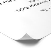 60e verjaardag Golf Cheers Beers Minimal Welkom Poster (Hoek)