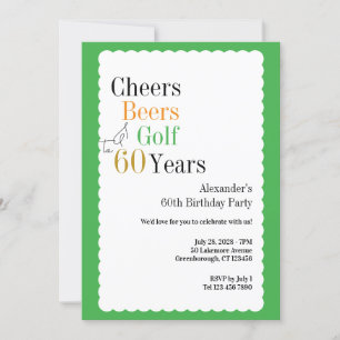 60e verjaardag Golf Cheers en bieren Groen Kaart
