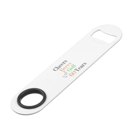 60e verjaardag Golf Proost Beers Minimal Party Speed Flessenopener (Voorkant Gekanteld)