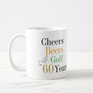 60e verjaardag Golf Proost Bieren Minimaal Koffiemok