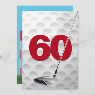 60e verjaardag golf themafeest kaart