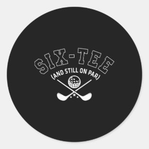 60e verjaardag golf vader opa zes-t-shirt en nog s ronde sticker