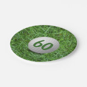 60e verjaardag Golfbal op Bord graspapier (Gekanteld)