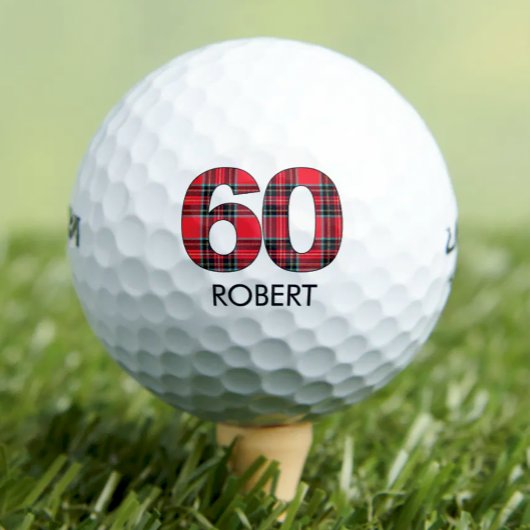 60e verjaardag golfballen 60 jaar golf plaid gift