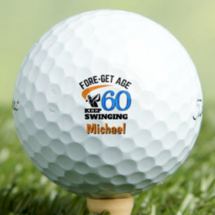 60e verjaardag golfballen, 60 jaar grappig cadeau  golfballen