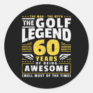 60e verjaardag golfspeler 60 jaar oud golfer ronde sticker