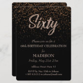 60e verjaardag Gouden Glitter Kaart (Voorkant / Achterkant)
