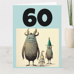 60E VERJAARDAG GRAPPIG WENSKAART KAART
