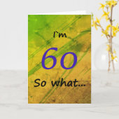 60e verjaardag groen grappig kaart (Gele Bloem)