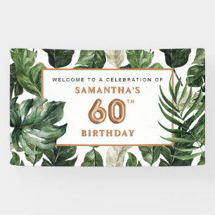 60e Verjaardag Groen & Koper Tropische Welkom Spandoek