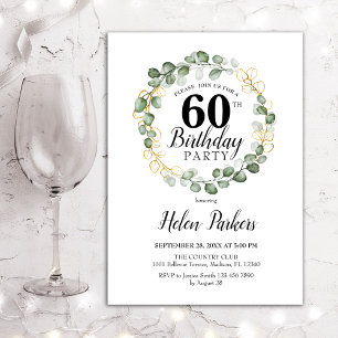 60e verjaardag - Groene olievlek met eucalyptus Kaart