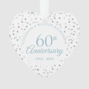 60e verjaardag Harten Confetti Ornament