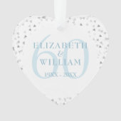 60e verjaardag Harten Confetti Ornament (voorkant)