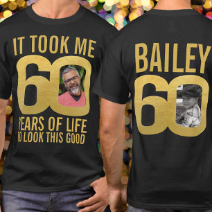 60e verjaardag Het duurde 60 aangepaste gouden fot T-shirt