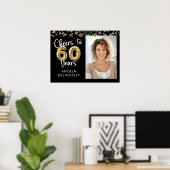 60e verjaardag Hoera voor Jaren Foto Welkom Teken Poster (Thuiskantoor)