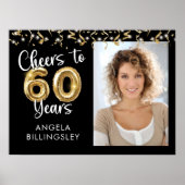 60e verjaardag Hoera voor Jaren Foto Welkom Teken Poster (Voorkant)