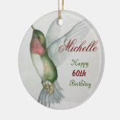 60e verjaardag Hummingbird Keepomwille Waterverf Keramisch Ornament (Links)