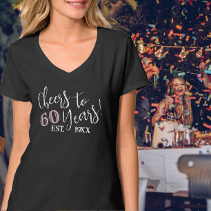 60e verjaardag jaar Est. Op naar 60 Women's Black T-shirt