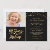 60e Verjaardag JAREN IN HET MAKEN van String Light Kaart (Voorkant)