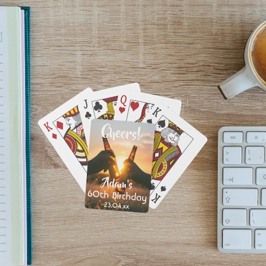 60e verjaardag jongens mannen bier pokerkaarten