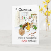 60e Verjaardag Kaart voor een Grootvader (Gele Bloem)