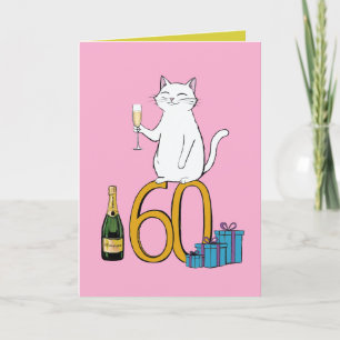 60e verjaardag kattenfeest 60 jaar zestig bedankkaart