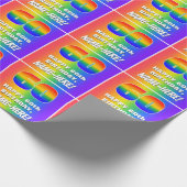 60e verjaardag: kleurrijk, vun regenboogpatroon # cadeaupapier (Hoek)