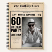 60e Verjaardag Krant Custom Gastenboek Notitieboek (Voorkant)