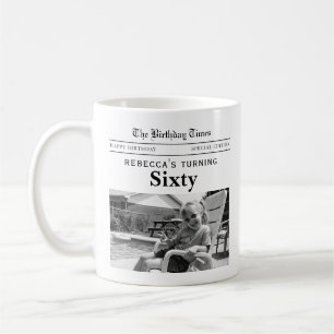 60e verjaardag krant koffiemok