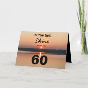 60e verjaardag Laat uw licht schijnen Zon Bijbel Q Kaart