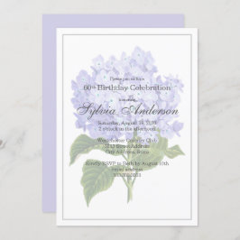60e verjaardag Lavendel Hydrangea uitnodiging