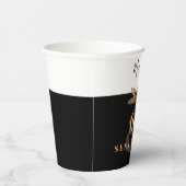 60e Verjaardag Luxe Gouden Bloemen Elegant Klasse Papieren Bekers (Rechts)