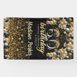 60e verjaardag Luxe, speciaal gepersonaliseerd zwa Spandoek