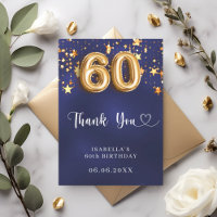 60e verjaardag Marine Blauw Goud Sterren