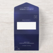 60e verjaardag marine blauw zilver rsvp all in one uitnodiging (Buiten)