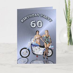 60e verjaardag met een meisje en een motor