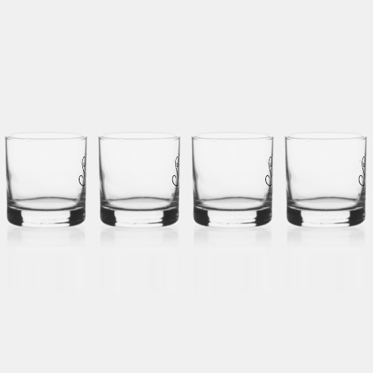 60e verjaardag Modern Elegant Zwart Script Whisky Glas (Rechts)