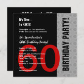 60e verjaardag Modern Red Silver Black Funny D844 Kaart (Voorkant / Achterkant)