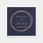 60e verjaardag Navy Roos Gold Party Servet (Voorkant)