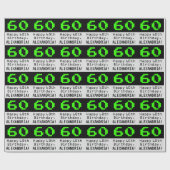 60e verjaardag - Nerdy / Geeky stijl "60" en naam Cadeaupapier (Vlak)