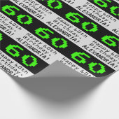 60e verjaardag - Nerdy / Geeky stijl "60" en naam Cadeaupapier (Hoek)