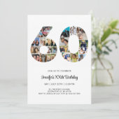 60e verjaardag nummer 60 aangepaste fotocollage kaart (Staand voorkant)