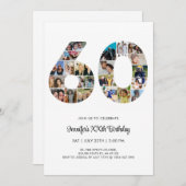 60e verjaardag nummer 60 aangepaste fotocollage kaart (Voorkant / Achterkant)