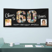 60e verjaardag nummer 60 foto collage juichen spandoek (Beurs)