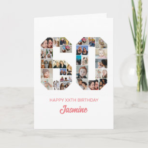 60e verjaardag nummer 60 Foto Collage Persoonlijk Kaart