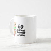 60e verjaardag officieel Grumpy Old Man Coffee Mok (Voorkant links)