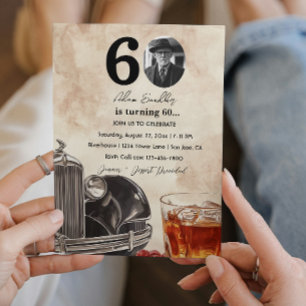60e verjaardag Old Timer Car & Whiskey Kaart